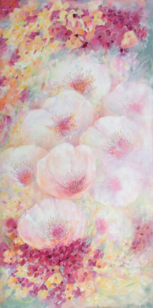 Peinture intitulée "Flower paradise" par Viktor Babak, Œuvre d'art originale, Acrylique