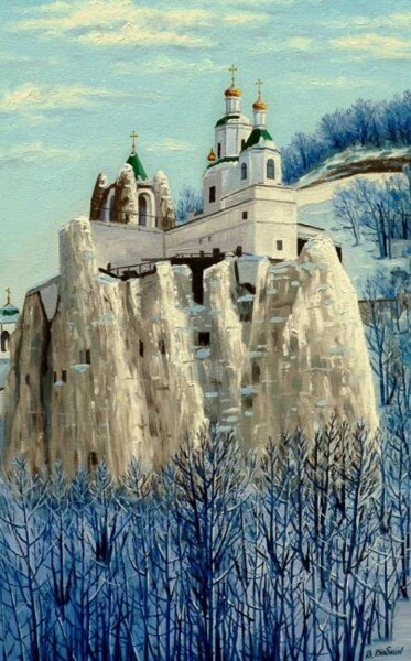 Painting titled "Николаевская церков…" by Viktor Babkin, Original Artwork, Oil