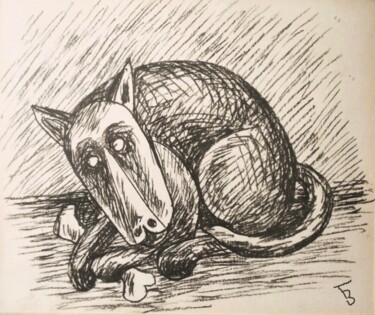 Drawing titled "Сон" by Viktor Bezumov, Original Artwork, Pencil Mounted on artwork_cat.