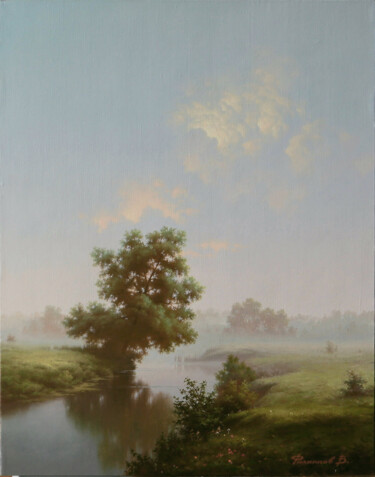 Картина под названием "Туман" - Виктор Филиппов, Подлинное произведение искусства, Масло