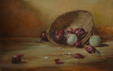 Pintura titulada "Still life with oni…" por Viktor Kolomiyets, Obra de arte original, Oleo