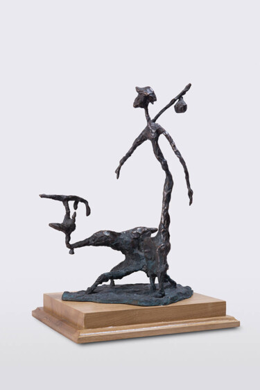 Skulptur mit dem Titel "Traveling peasant" von Viktor Konoval, Original-Kunstwerk, Bronze