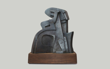 Skulptur mit dem Titel "Woman in a hat" von Viktor Konoval, Original-Kunstwerk, Bronze
