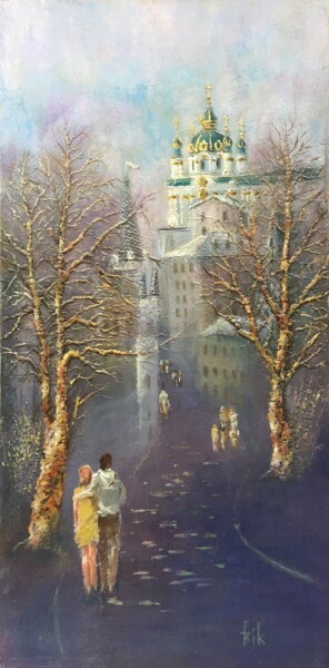 Painting titled "старый киев" by Viktor Kurson, Original Artwork, Oil