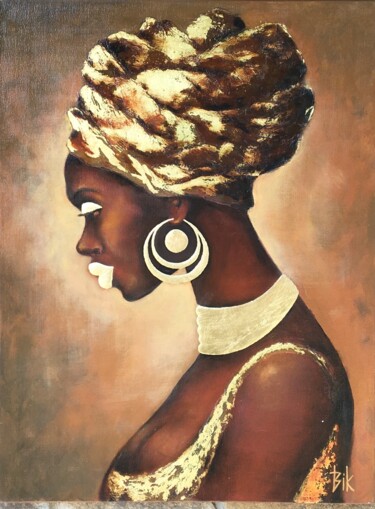 Painting titled "African beauty" by Viktor Kurson, Original Artwork, Acrylic