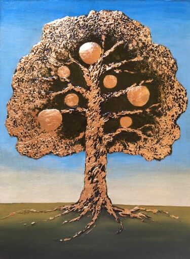 Painting titled "Paradise tree" by Viktor Kurson, Original Artwork, Acrylic