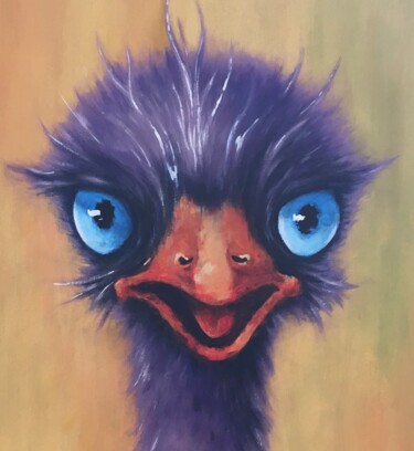 Painting titled "ostrich-2" by Viktor Kurson, Original Artwork, Acrylic