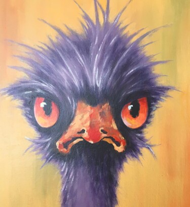 Картина под названием "ostrich-3" - Viktor Kurson, Подлинное произведение искусства, Акрил