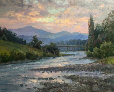 Painting titled ""Blue Ridge. Mounta…" by Viktor Neberikutia, Original Artwork, Oil