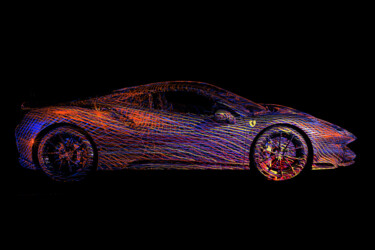 Фотография под названием "Ferrari auto" - Viktor Rybas (Victor Ribas), Подлинное произведение искусства, Light Painting