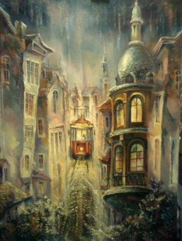 Painting titled "Возвращаюсь в свой…" by Viktor Shamychkov, Original Artwork, Oil