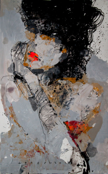 Dessin intitulée "Lady 1" par Viktor Sheleg, Œuvre d'art originale, Encre