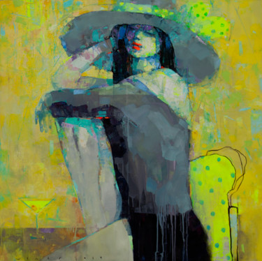 Malerei mit dem Titel "Martini mood" von Viktor Sheleg, Original-Kunstwerk, Öl