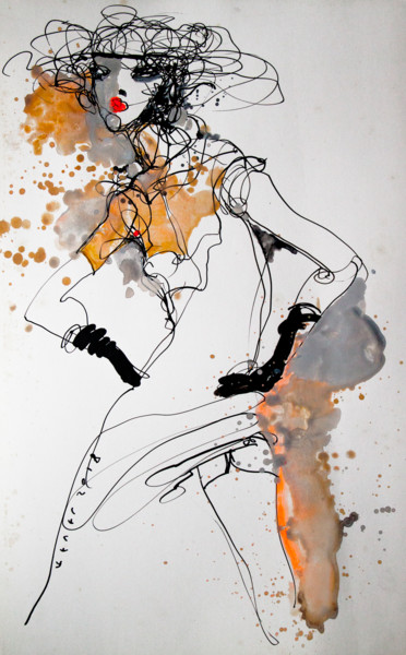 Dessin intitulée "Lady4" par Viktor Sheleg, Œuvre d'art originale, Autre