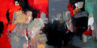 Malerei mit dem Titel "Red and black" von Viktor Sheleg, Original-Kunstwerk, Öl