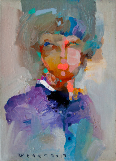 Peinture intitulée "Portrait of a young…" par Viktor Sheleg, Œuvre d'art originale, Huile