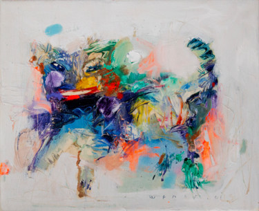Картина под названием "Kitty" - Viktor Sheleg, Подлинное произведение искусства, Масло