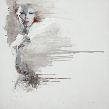 Malerei mit dem Titel "Standing in the Wind" von Viktor Sheleg, Original-Kunstwerk, Öl