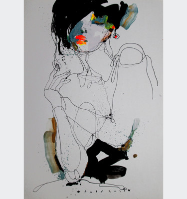 Tekening getiteld "Lady 25" door Viktor Sheleg, Origineel Kunstwerk, Acryl