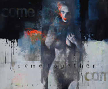 Peinture intitulée "come together" par Viktor Sheleg, Œuvre d'art originale, Huile