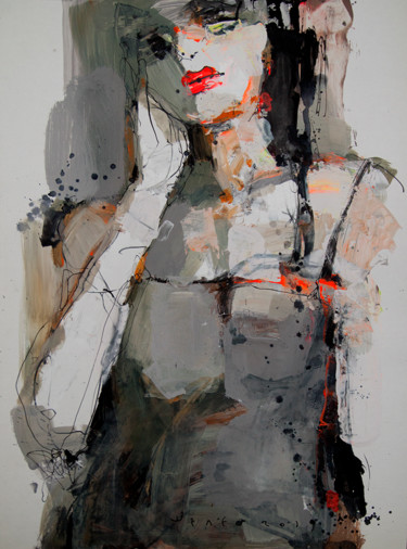 Painting titled "Lady 03" by Viktor Sheleg, Original Artwork, Acrylic