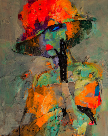 Картина под названием "Pansies" - Viktor Sheleg, Подлинное произведение искусства, Масло