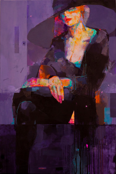 Pittura intitolato "Mirage Purple" da Viktor Sheleg, Opera d'arte originale, Olio
