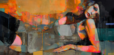 Картина под названием "Gold dust" - Viktor Sheleg, Подлинное произведение искусства, Масло Установлен на Деревянная рама для…