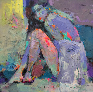 Peinture intitulée "Almost nude" par Viktor Sheleg, Œuvre d'art originale, Huile