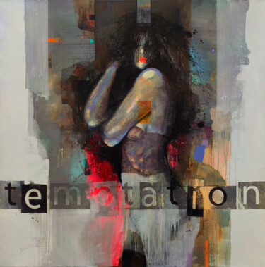 Malerei mit dem Titel ""TEMPTATION"" von Viktor Sheleg, Original-Kunstwerk, Öl