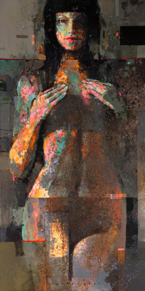 Pittura intitolato "Genesis 2" da Viktor Sheleg, Opera d'arte originale, Olio Montato su Telaio per barella in legno