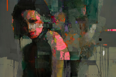 Картина под названием "The shimmer of the…" - Viktor Sheleg, Подлинное произведение искусства, Масло Установлен на Деревянна…