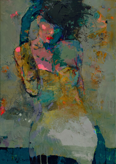 Картина под названием "Wind" - Viktor Sheleg, Подлинное произведение искусства, Масло Установлен на Деревянная рама для носи…