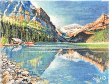 Картина под названием "Озеро Луизы" - Виктор Сорока, Подлинное произведение искусства, Масло