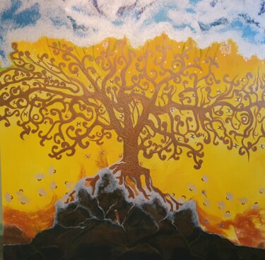 Картина под названием "Древо жизни" - Viktor Sudoky, Подлинное произведение искусства, Акрил