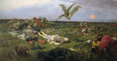 Pintura intitulada "Après les combats d…" por Viktor Vasnetsov, Obras de arte originais, Óleo