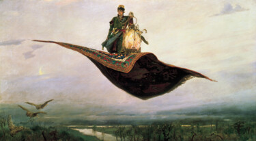 Pittura intitolato "Le Tapis volant" da Viktor Vasnetsov, Opera d'arte originale, Olio