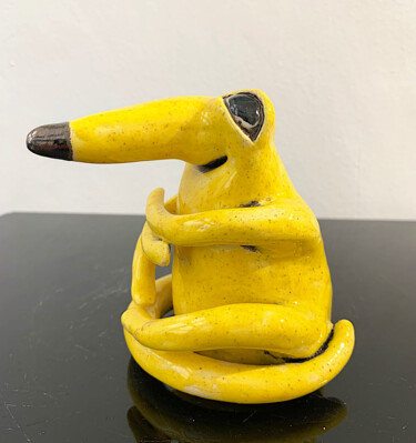 Sculpture titled "Happy II" by Viktor Zuk, Original Artwork, Ceramics