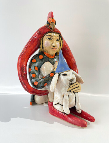 Skulptur mit dem Titel "Happy Hours" von Viktor Zuk, Original-Kunstwerk, Keramik