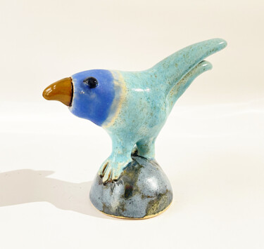 Sculpture titled "Sweet Singing Bird" by Viktor Zuk, Original Artwork, Ceramics