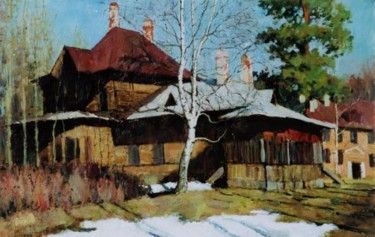 Painting titled "Cтарый дом в Мартыш…" by Viktor Egorov, Original Artwork
