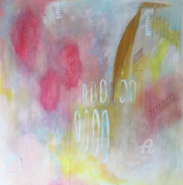 Floral 16.08.21 Painting titled "Floral 16.08.21" by Viktoria Ganhao, Original Art, Acrylic Mounted on Stretcher frame