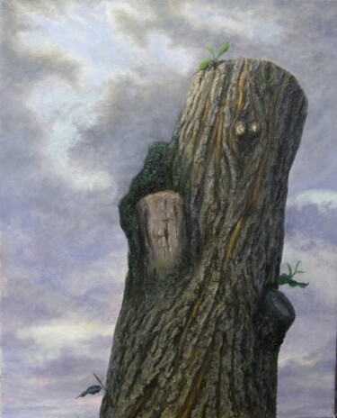 Картина под названием "Подпиленное дерево" - Виктория Бурцева, Подлинное произведение искусства