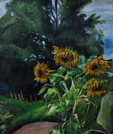 「Sunflower」というタイトルの絵画 Viktória Dériによって, オリジナルのアートワーク, オイル