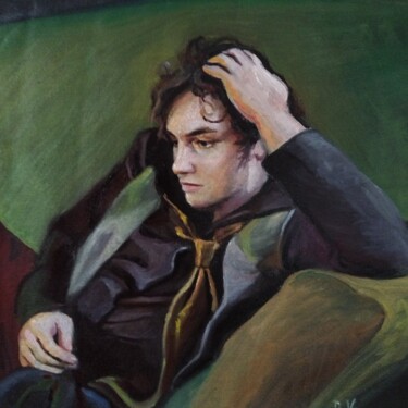 Painting titled "Alexander's portrait" by Viktória Déri, Original Artwork, Oil