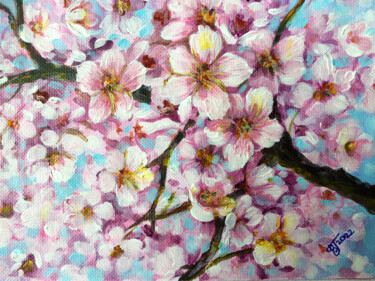 Картина под названием "Blooming apple tree…" - Виктория Губарева, Подлинное произведение искусства, Акрил