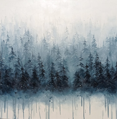 Peinture intitulée "Winter forest 2, oi…" par Viktoriia Kerner, Œuvre d'art originale, Huile