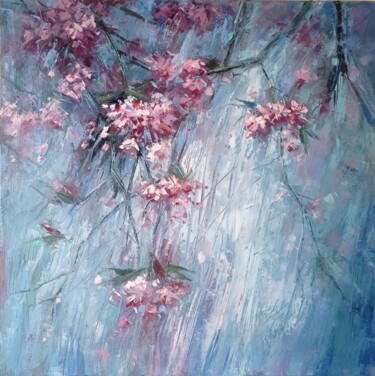 Pittura intitolato ""Apple blossom" oil…" da Viktoriia Kerner, Opera d'arte originale, Olio