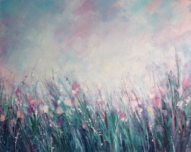 Картина под названием "Spring meadow, oil…" - Виктория Кернер, Подлинное произведение искусства, Масло