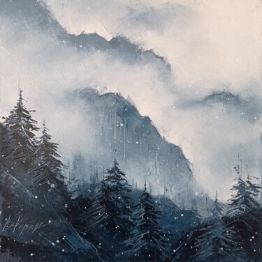 Peinture intitulée "Fog in the mountain…" par Viktoriia Kerner, Œuvre d'art originale, Huile